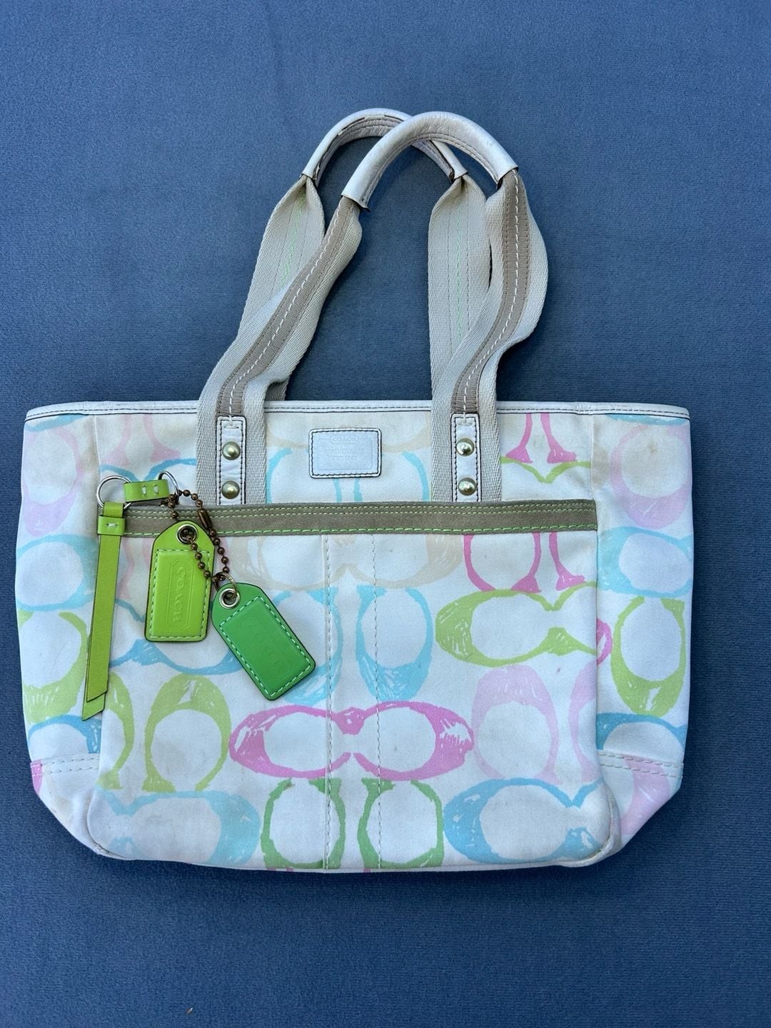 Coach Multicolor Signature C Canvas Tote Bag