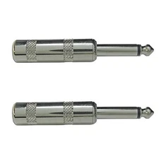2 PACK LOT 1/4 mono tip sleeve pro audio plug connector for guitar speaker cable