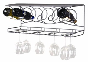 Kitchen Bar Wall Mounted 6 Standard Bottle Wine Rack Wine Glass