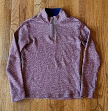 The Children s Place Boys Burgundy Maroon Quarter Zip Pullover, Size L 10-12 