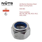 M5 Nyloc Nylon Insert Locking Nuts A4 Marine Stainless Steel