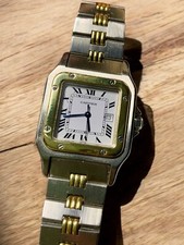 Cartier Santos Galbée Automatic 2961 Two-Tone Godron Bracelet Watch 29mm