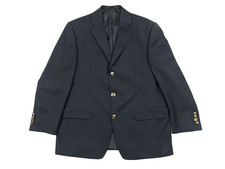 ATELIER TORINO Sakko 25.5 (25-26) Marine-Blau Wolle Super 100s Wappenknöpfe navy