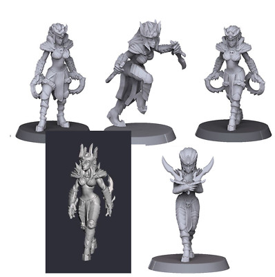 Weibliche Dunkelelfen D&D Onmioji 28 mm 32 mm Multi-Angebot