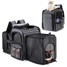 Cat Backpack Carrier,Double Side Expandable Cat Carrier Backpack,Dog Carrier ...