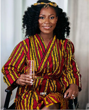 African - Ankara Print Kimono Robe Size M