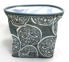 Thirty-One 31 Mini Storage Bin Round w/Handles Woodblock Whimsey NEW in Bag