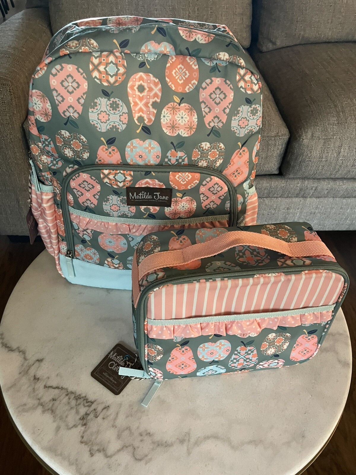 Matilda Jane CeCe Apple Print Backpack and Lunchbox New In Bag eBay