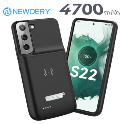 S22 External Battery Case for Galaxy S22 Wireless Charging Power Bank Case