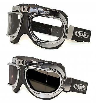 Anti Fog Ace Classic Aviator Design padded Motorcycle Goggles Cafe Racer ton up - Picture 1 of 3