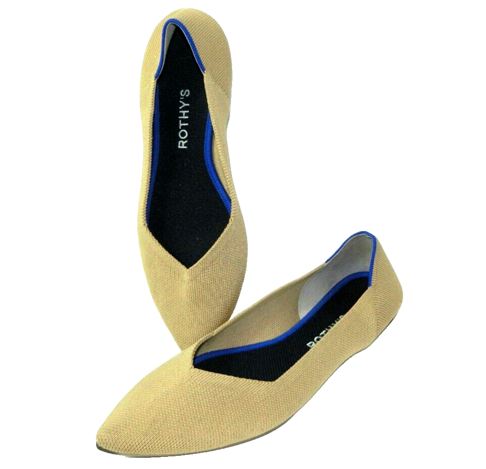 Rothy's The Point Women's Size Shoes Camel Tan Patterned Soles