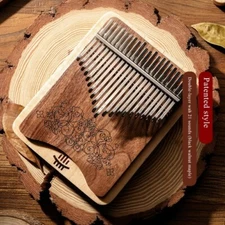 Hluru Kalimba Thumb Piano Black Walnut Maple Class A 21Key Keyboard Finger Piano