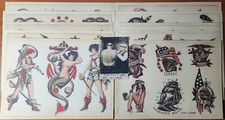 10 Sheets Brooklyn Joe Lieber Traditional Vintage Style Tattoo Flash Plus Photo.