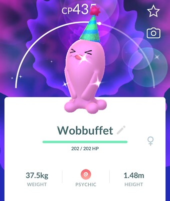 Glänzender Partyhut Wobbuffet Pokémo Go