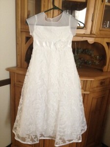 Bonnie Jean White Flower Girl First Holy Communion Dress size 7 NWT