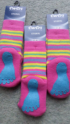3er-Pack Babysocken Ewers Stoppi Stoppersocken Innenplüsch Pink Gr.17-18 NEU 