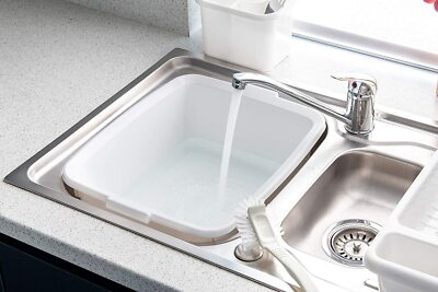 Sterilite Durable Reinforced Plastic 12 Quart Kitchen Dishpan, White (16 Pack - View #13