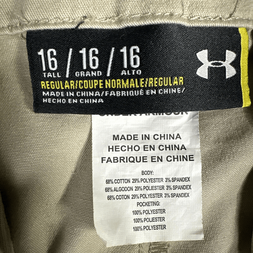 Under Armour Youth Chino Pants 16 Tall Khakis Tan Slim Leg Athletic Performance - Picture 5 of 8