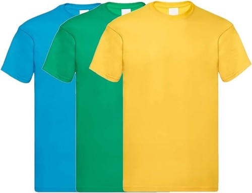 Mens Original Pack of 3 Short Sleeve Plain T-Shirts Fruit Of The Loom 100% Cotto - Picture 9 of 42