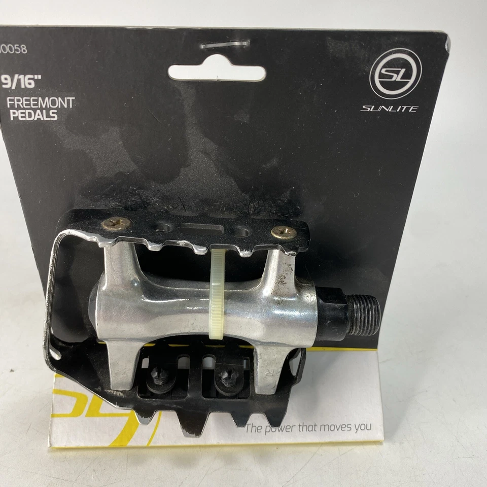 Marco de aleación Sunlite Freemont con pedales deportivos de nailon co-moldeados, par plateado 9/16 Foto 3 de 4