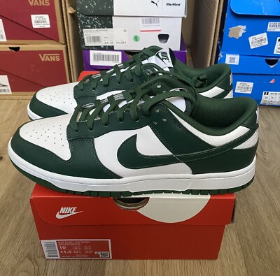Nike Dunk Low EU44 Michigan State | White Green Panda Sneaker | Neu DS