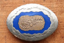 Vintage Western Flair Hand Made Floral Engraved Western Belt Buckle