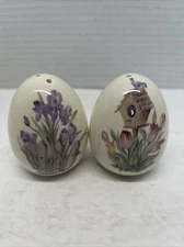 Cracker Barrel Glass Salt And Pepper Shaker Gibson Ceramic Easter Egg