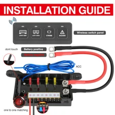 4 Gang Switch Panel Auxiliary Circuit Control Relay System For Ford F250 F350