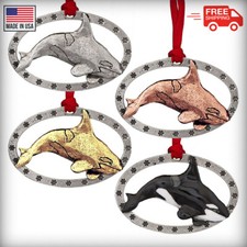 Creative Pewter Designs Orca Killer Whale Bull Christmas Tree Ornament, M072OR