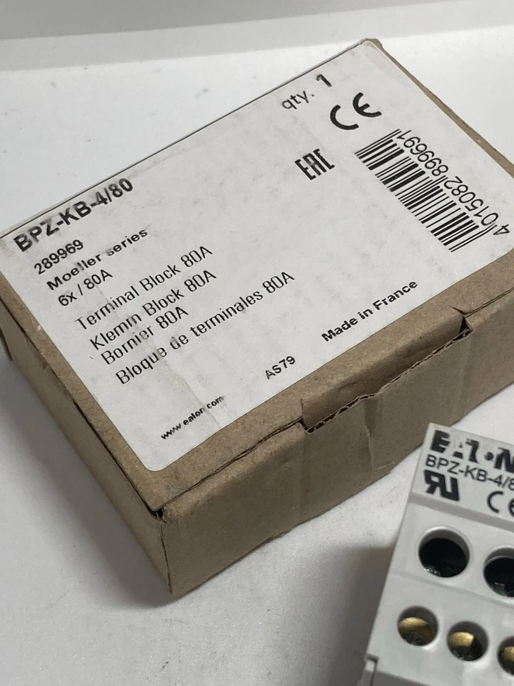EATON BPZ-KB-4/80 TERMINAL BLOCK 80A 600VAC 1 POLE 6 OUTPUT TERMINALS NIB - Image 2 of 4