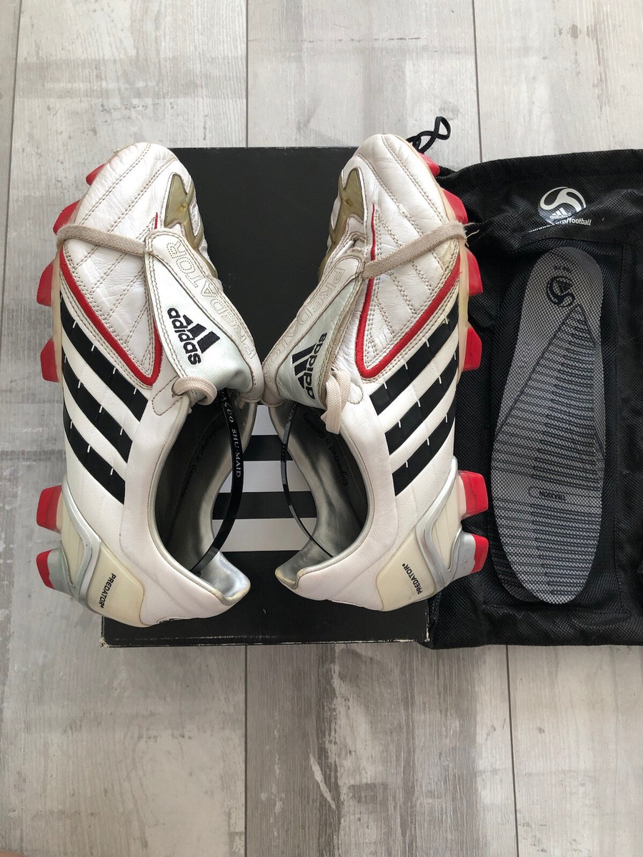 Adidas Predator Powerswerve White Leather Football Cleats US8 1/2