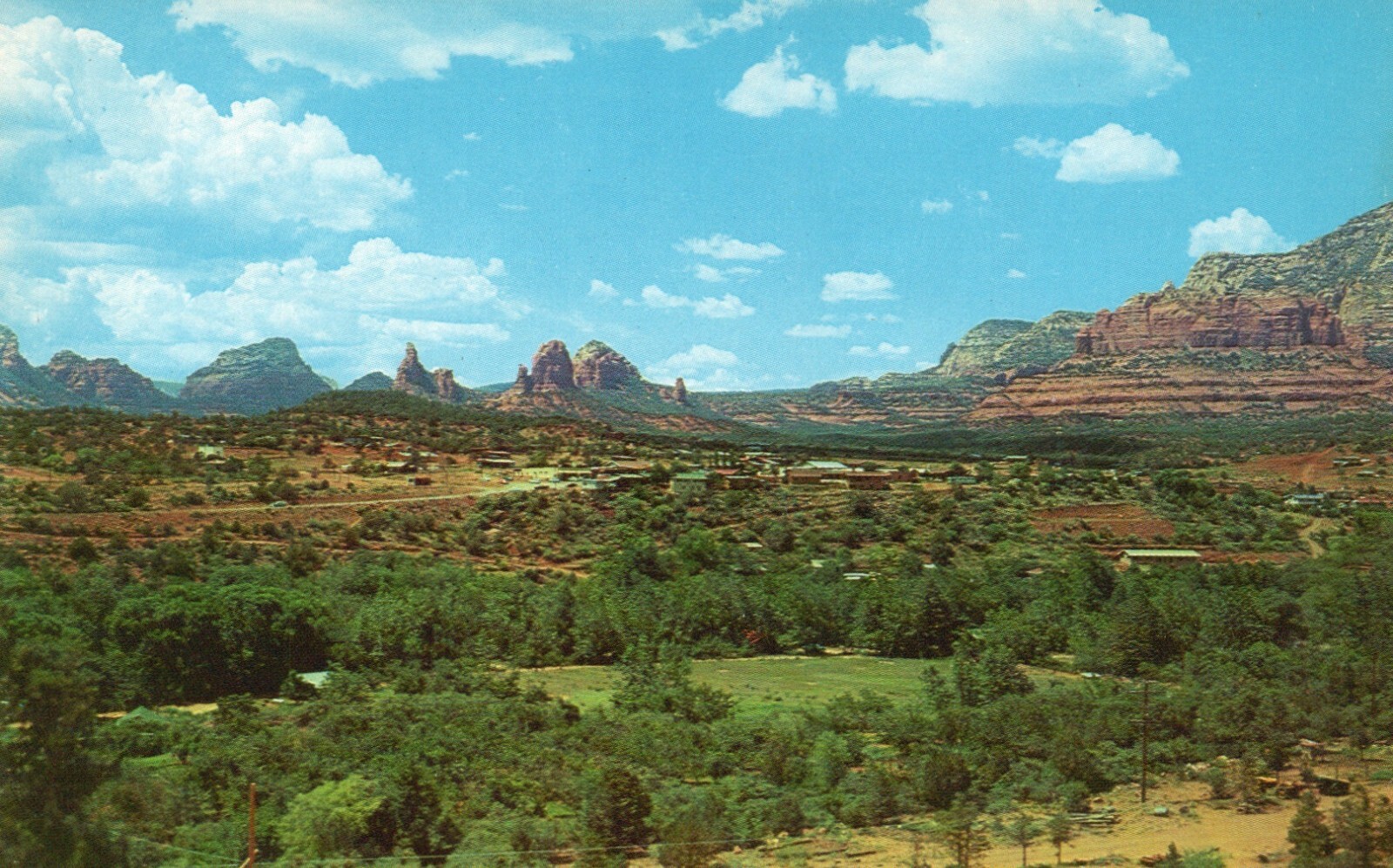 Postcard AZ Oak Creek Canyon Country Village of Sedona Chrome Vintage