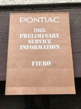 1985 PONTIAC Fiero ORIGINAL PRELIMINARY FACTO...