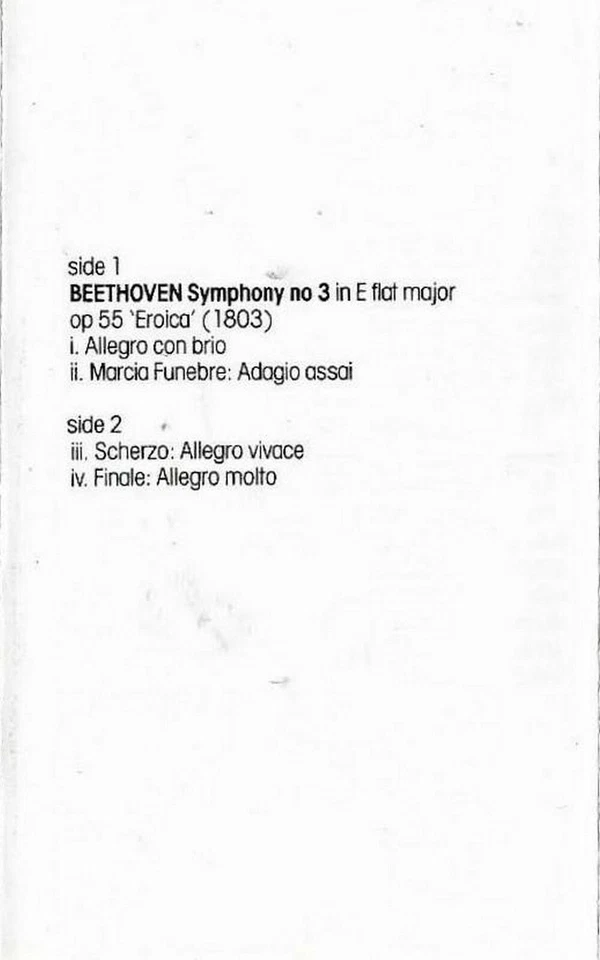 Leonard Bernstein The Early Years Beethoven Symphony 3 v2 CASSETTE ALBUM Stadium - Image 3 of 4