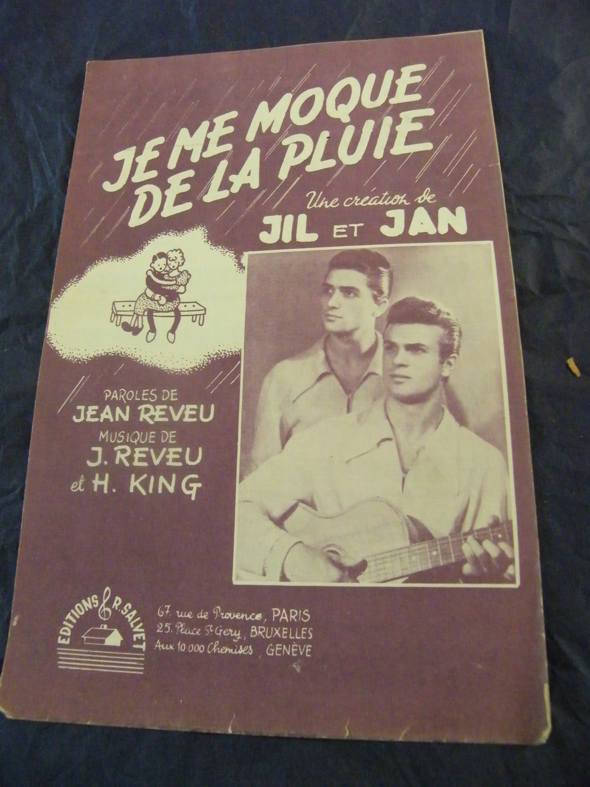 Partition I Don't Care About the Rain Jil & Jan 1947 Music Sheet