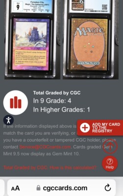 MTG✨FORSAKEN CITY FOIL✨Planeshift CGC Quad 9's++ MINT RARE Land