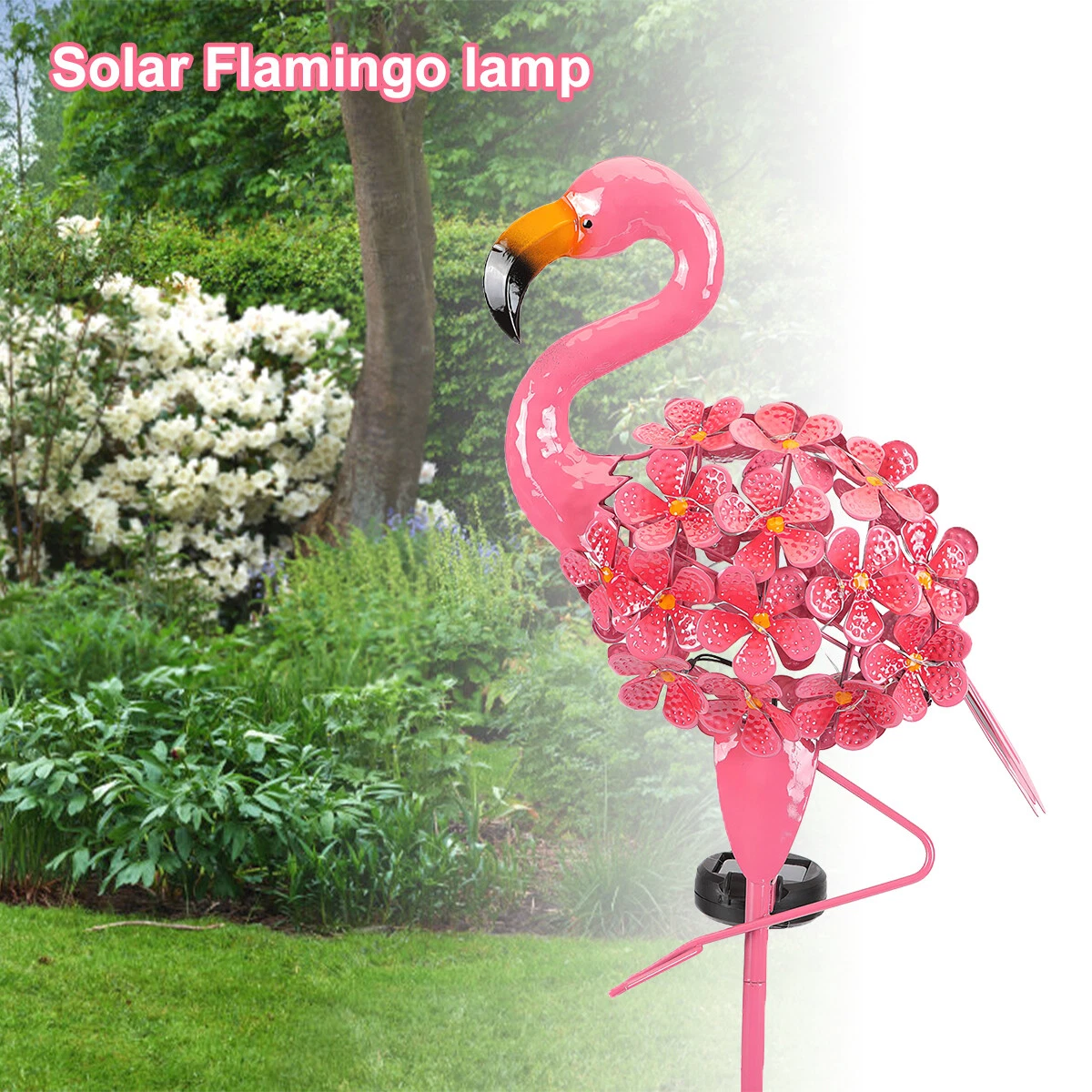 Flamingo Solar Lights Outdoor Garden Metal Solar Pathway Flamingo