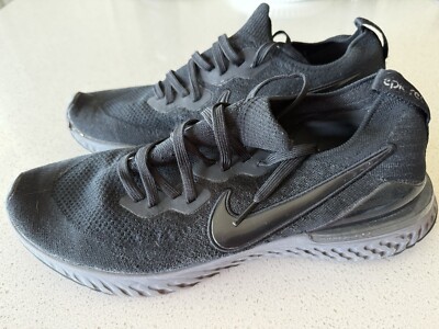 Nike Epic React Flyknit 2 Mens Sz 12.5 Black Anthracite Gunsmoke Grey BQ8928-001