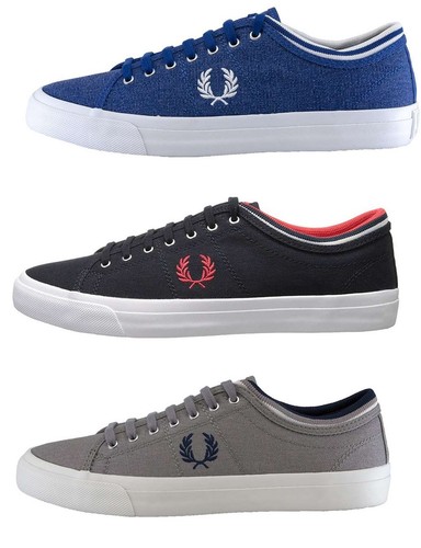 FRED Perry Uomo Kendrick Tipped Sneaker Basse Tela Casual Scarpe Da Tennis  Scarpe Da Ginnastica | eBay
