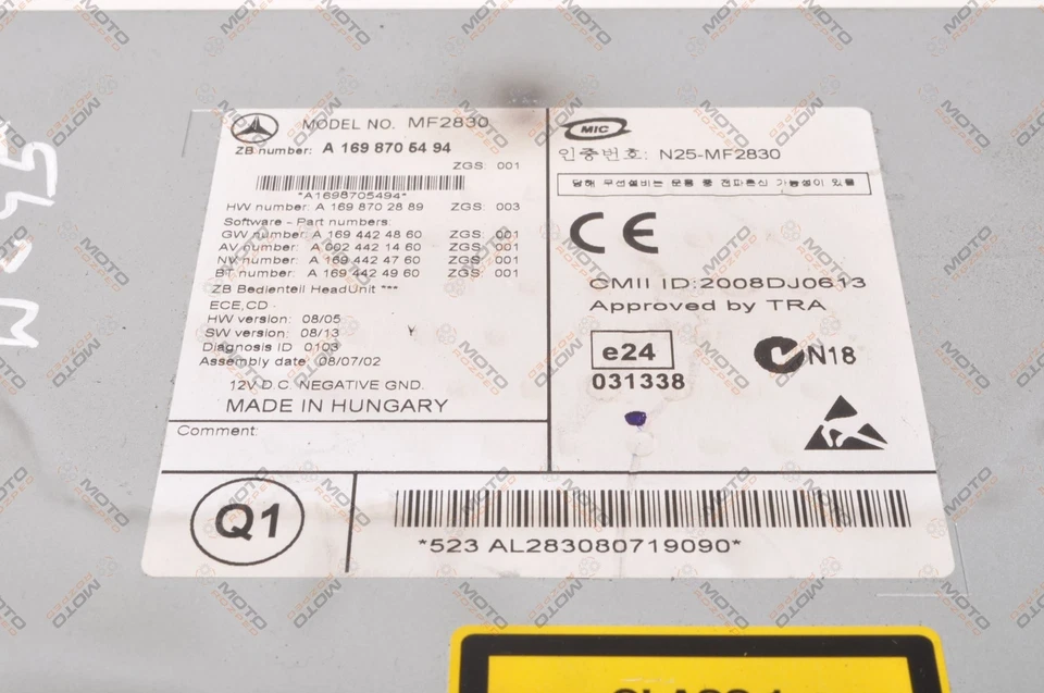 MERCEDES KLASSE B W245 B180 2.0 CDI 109PS Radio Autoradio A1698705494 - Bild 3 von 4