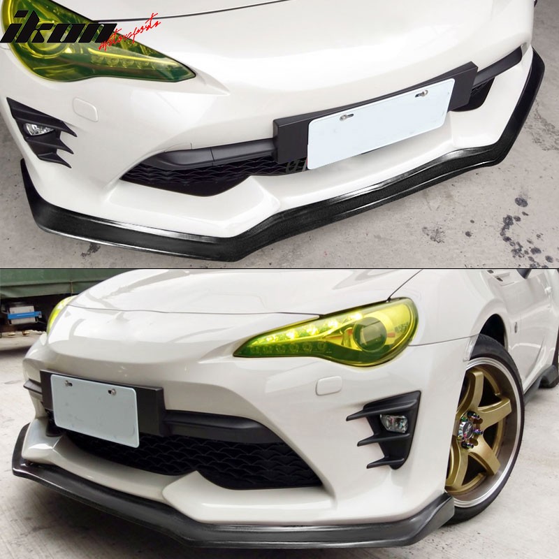 Fits 17-20 Toyota 86 Front Bumper Lip + 2PCS Front Splitter Winglets CS Style PU