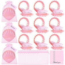 12 Set Shell Shape Pocket Makeup Mirror Mini Foldable Travel Hair Mirror With...
