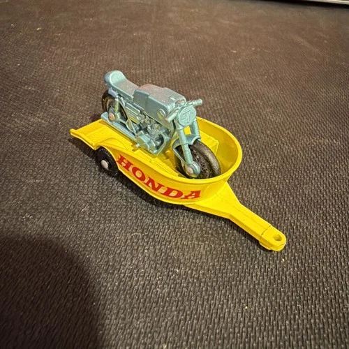 Vintage Matchbox Lesney diecast HONDA MOTORCYCLE AND MATCHBOX TRAILER No.38