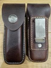 Gerber MP600 or Diesel multi tool leather sheath.  Belt Clip. Sheath only. 