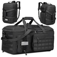 Gym Bags for Men, 3 in 1 Travel Sports Duffle Bag with Shoe 50L Black