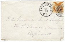 10c 1869 issue, #116 on cover from Bridgeport CT to USS Seminole at Aspinwall