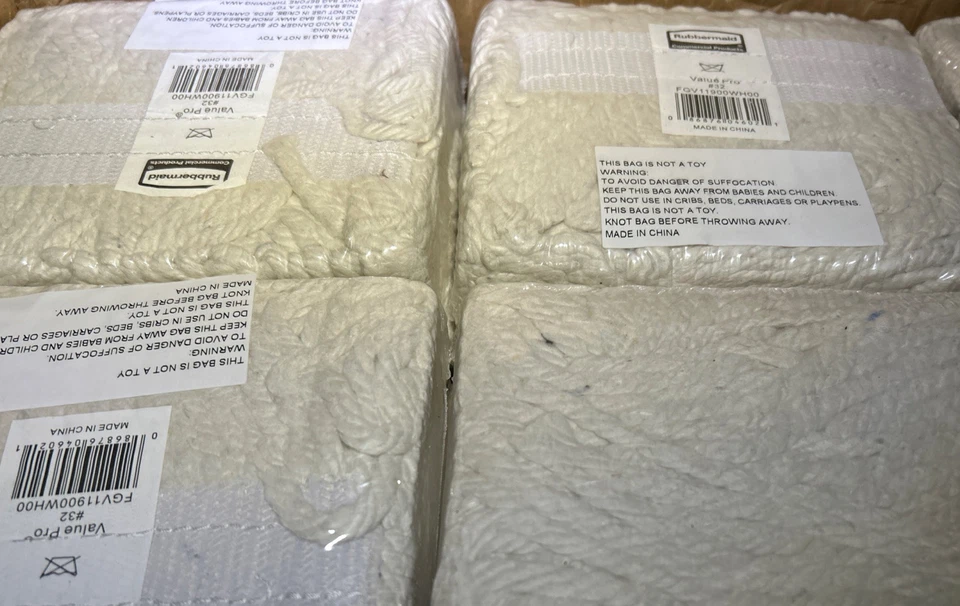 Rubbermaid Commercial FGV11900WH00 Cotton Cut-End Wet Mop Head 1" Headband, 12PK - Image 3 of 4