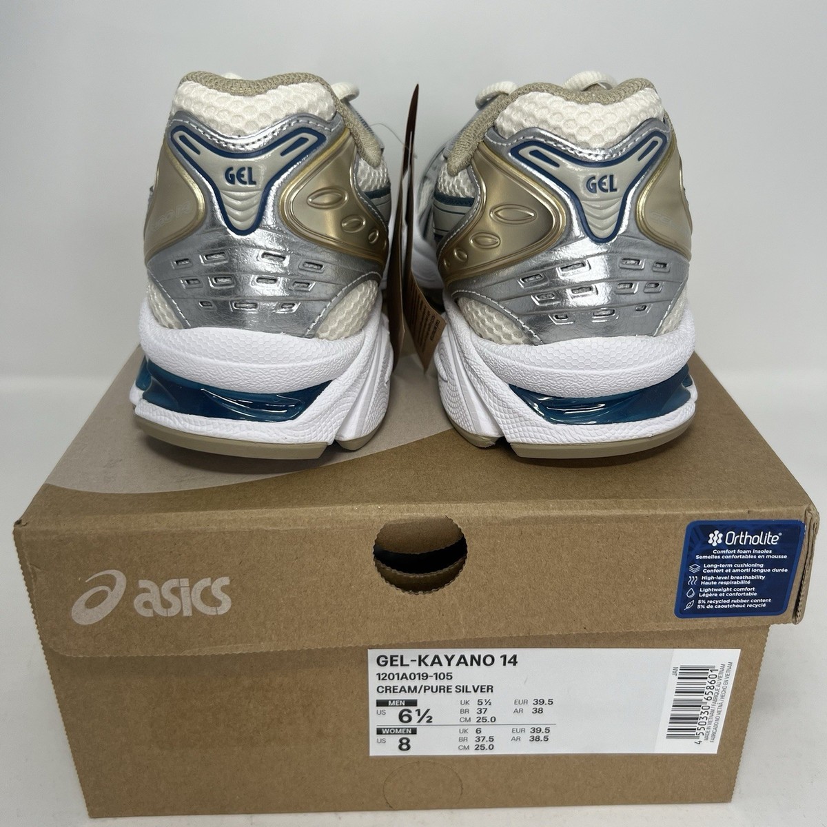 ASICS Gel-Kayano 14 Cream Pure Silver Champagne Mens Sizes