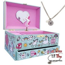 Musical Unicorn Jewelry Box for Girls - Kids Music Box Jewelry Organizer with