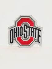 Red Grey Large O College Style Patch Iron On Embroidered Sports Badge